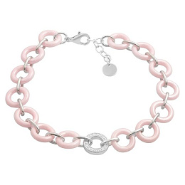 Silver bracelet with ceramics
