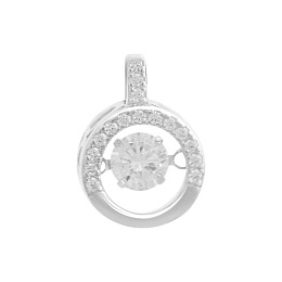 Silver pendant with phianites