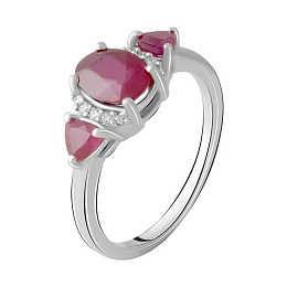 Серебряное кольцо с рубином 2.562ct