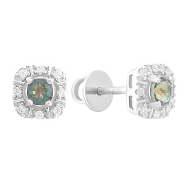Серебряные серьги с мистик топазом 0.648ct