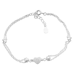 Silver bracelet with cubic zirconia