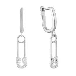 Silver Earrings with Fianites