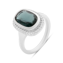 Срібна каблучка з топазом Лондон Блю 3.487ct