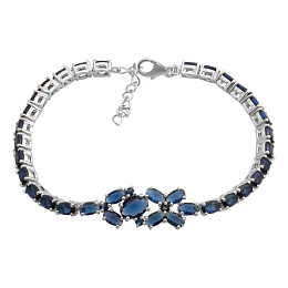 Silver bracelet with sapphire nano 5.738ct