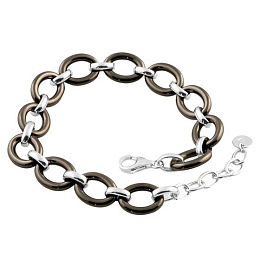 Silver bracelet with ceramics
