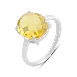 Silver ring with a 4.178ct nano citrine
