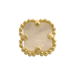 Gold earrings with mother-of-pearl