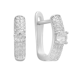 Серебряные серьги с фианитами