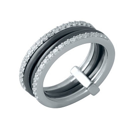 Silver ring with ceramics