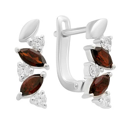 Silver earrings with garnet 1.908ct