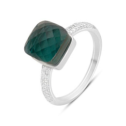 Срібна каблучка з фіанітами