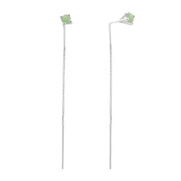 Серебряные серьги с изумрудом 0.497ct