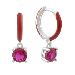 Silver earrings with phianites, semallu