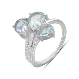 Серебряное кольцо с топазом 4.308ct