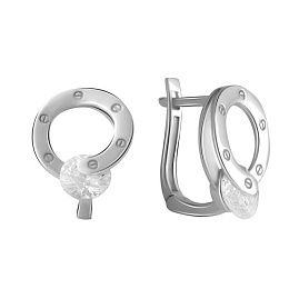 Золотые серьги с фианитами 0.6ct