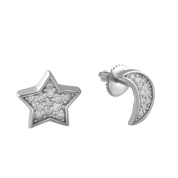 Silver Earrings with Fianites