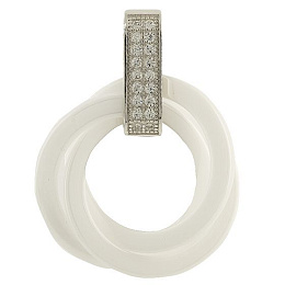 Silver pendant with ceramics