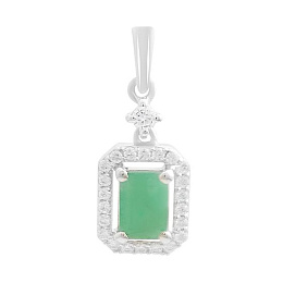 Silver pendant with 1.56ct emerald