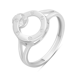 Золота каблучка з фіанітами 0.3ct