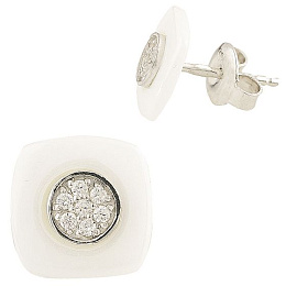 Silver earrings with ceramics