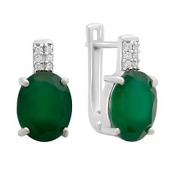 Silver Earrings with Agate (4.906 ct)