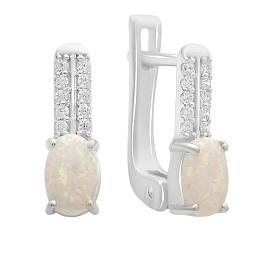 Серебряные серьги с опалом 0.875ct