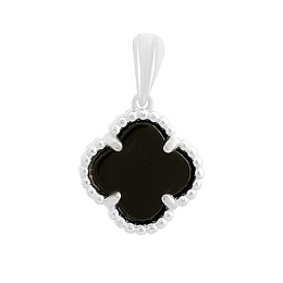 Silver pendant with onyx