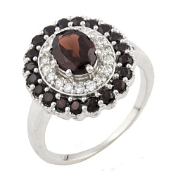 Silver ring with a 2.907-carat garnet