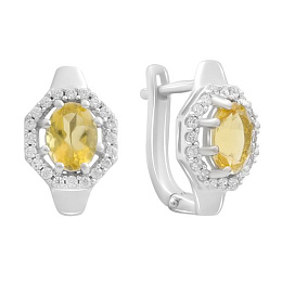 Срібні сережки з цитрином nano 3.093ct