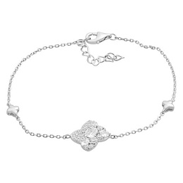 Silver bracelet with cubic zirconia