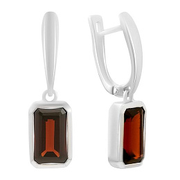 Срібні сережки з гранатом 5.053ct