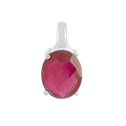 Silver pendant with a 3.263-carat ruby