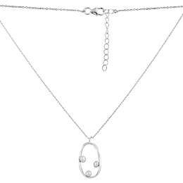 Silver necklace with pearls