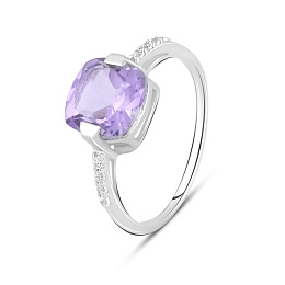 Срібна каблучка з аметистом