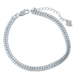 Silver bracelet with phianites