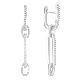 Срібні сережки з фіанітами