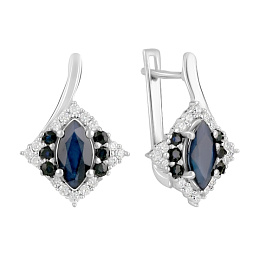 Срібні сережки з сапфіром 4ct