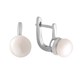Срібні сережки з перлами 10.3ct