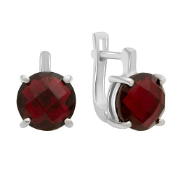 Silver earrings with garnet (nano)