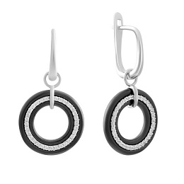 Silver earrings with , ceramics
