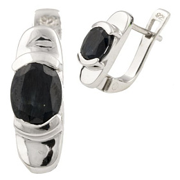 Silver earrings with sapphire
