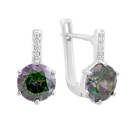 Silver earrings with mystic topaz 6.979ct