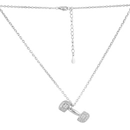 Silver necklace with phianites