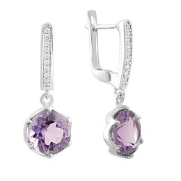 Срібні сережки з аметистом 5.279ct