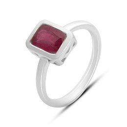 Silver ring with ruby 2.292ct