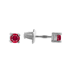 Silver earrings with ruby 0.69ct