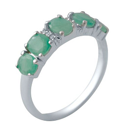Silver ring with a 1.666-carat emerald