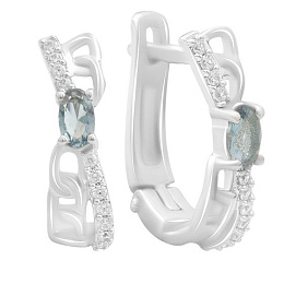 Срібні сережки з топазом Лондон Блю 0.638ct