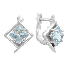 Серебряные серьги с топазом 4.25ct