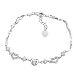 Silver bracelet with cubic zirconia